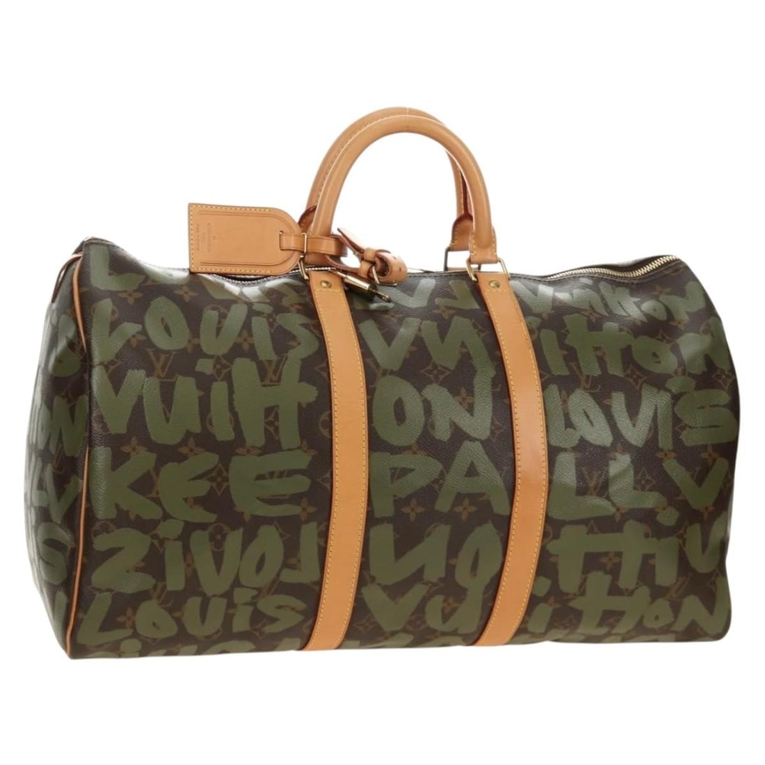 Louis Vuitton M92196 Keepall 50 Boston Bag Monogram Graffiti Khaki (1 of 18)