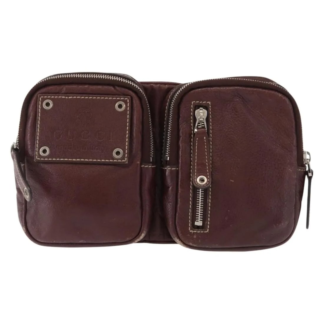 Gucci Belt Bag Burgundy Leather Waist Bag Italy: Gucci Belt Bag Burgundy Leather Waist Bag Italy This pre-owned Gucci belt bag features a burgundy leather exterior and is designed for unisex use. The bag displays signs of use, including surface loss