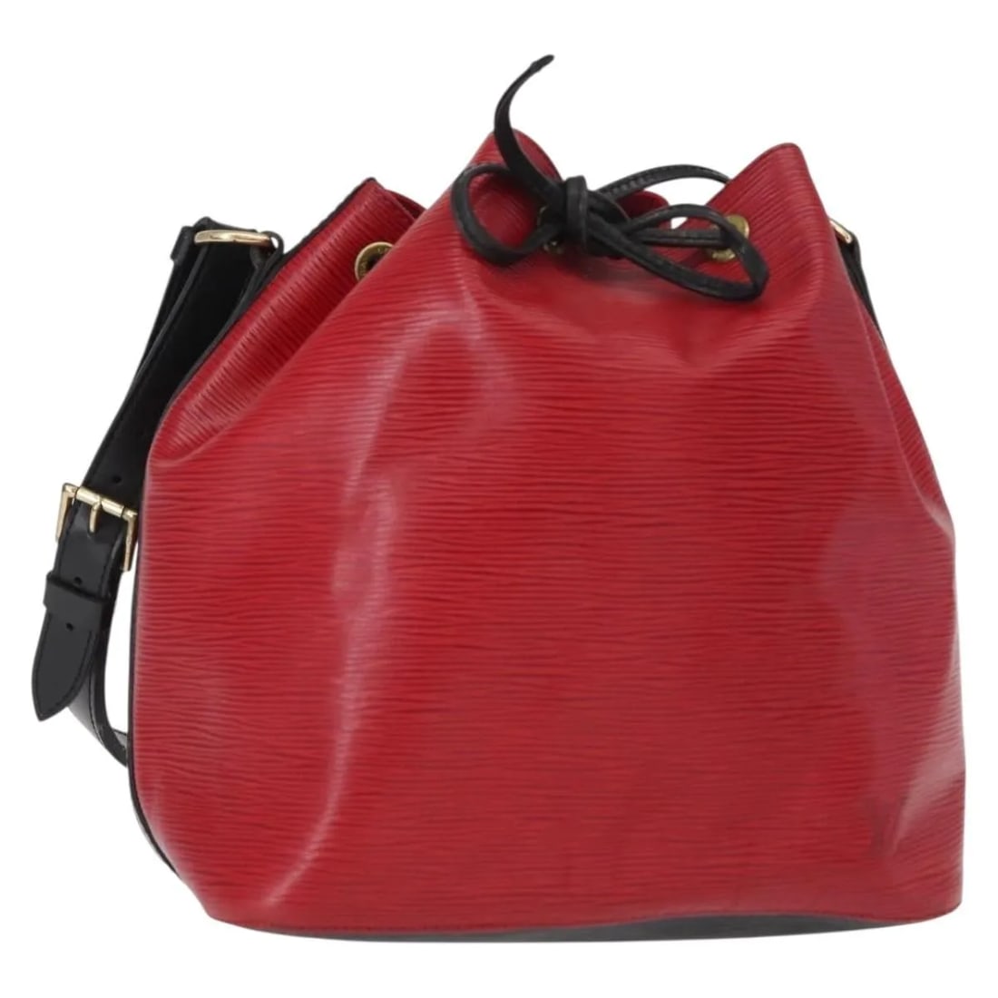 Louis Vuitton Petit Noe Red Epi Leather Bicolor Shoulder Bag: Louis Vuitton Petit Noe Red Epi Leather Bicolor Shoulder Bag The Louis Vuitton Bicolor Petit Noe Handbag is crafted from red Epi leather and designed for women. This handbag features a spacious interi