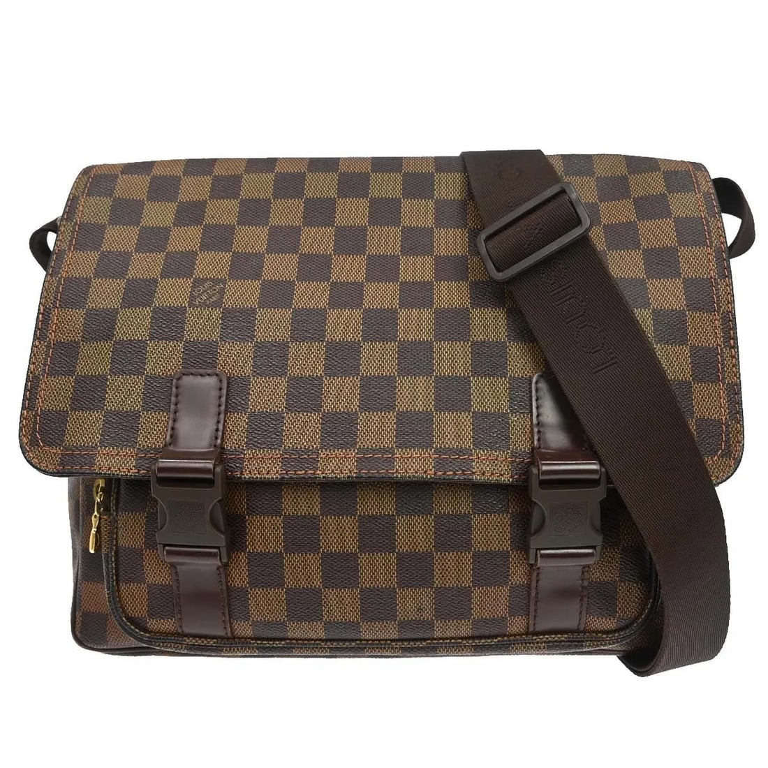 Louis Vuitton Melville Messenger Bag Damier Canvas Brown: Louis Vuitton Melville Messenger Bag Damier Canvas Brown Louis Vuitton Melville Messenger in Damier canvas with a brown colorway. This unisex bag is made in France and is presented in fair condition, 