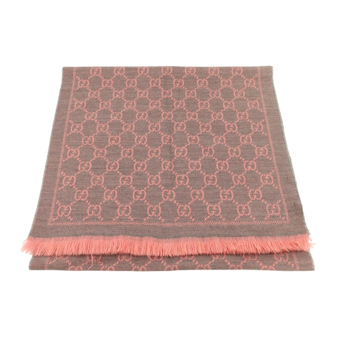 Gucci GG Wool Pink Grey Women Scarf 180x40 (1 of 11)