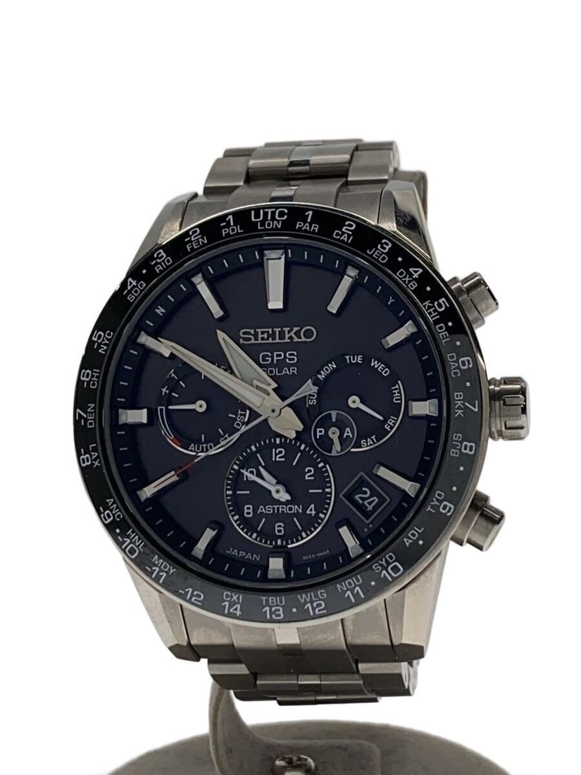Seiko Astron GPS Solar Men's Wristwatch 5X53-0AB0 Black: Seiko Astron GPS Solar Men's Wristwatch 5X53-0AB0 Black This is a Seiko Astron 5X Series GPS Solar wristwatch for men. The watch features a black case and dial, and is powered by Seiko's advanced 5X53