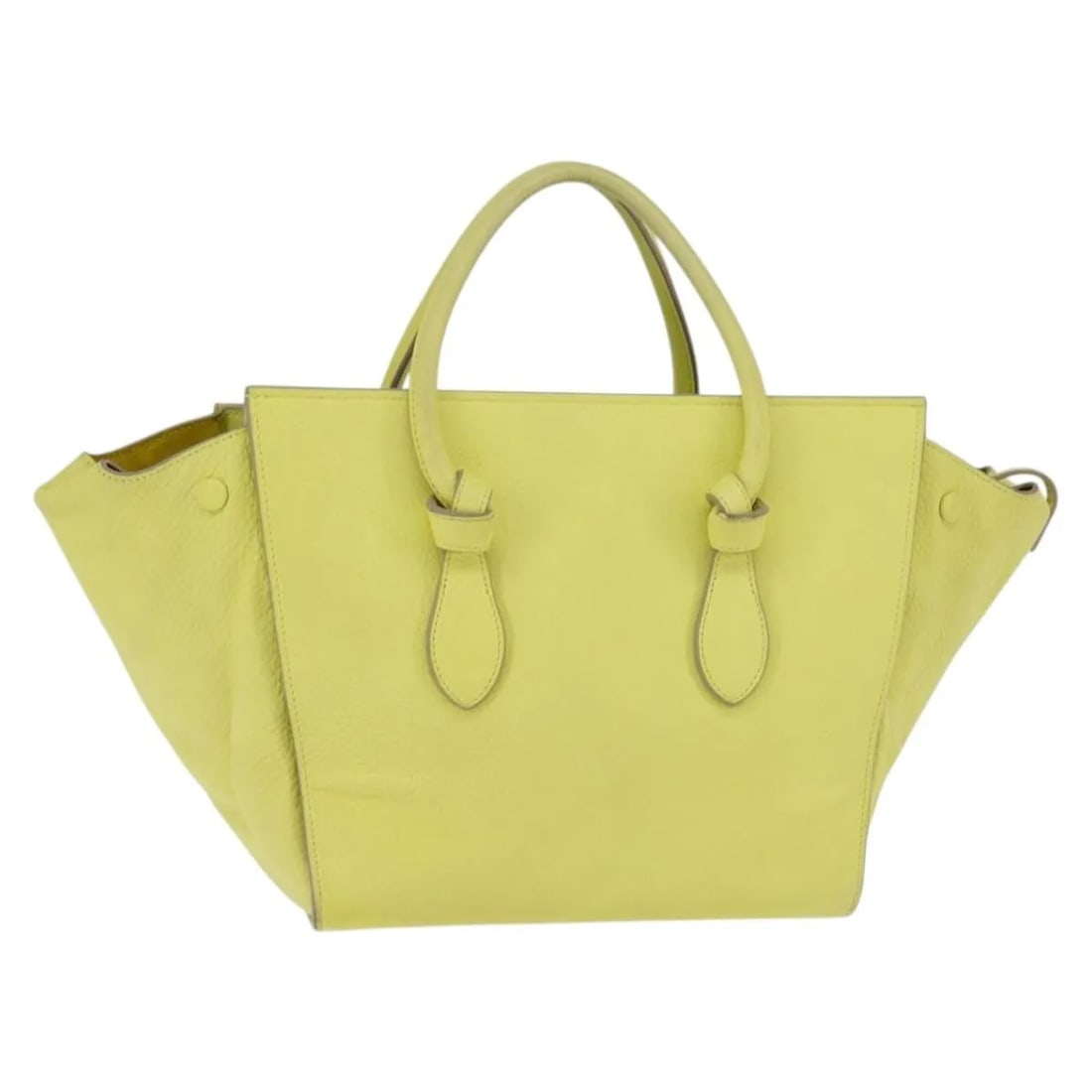 Celine Tie Knot Smooth Leather Tote Yellow 25cm x 23cm x 15cm: Celine Tie Knot Smooth Leather Tote Yellow 25cm x 23cm x 15cm This Celine Tie Knot Tote is crafted from smooth yellow leather, designed for female use. It features a distinctive tie knot detail and It