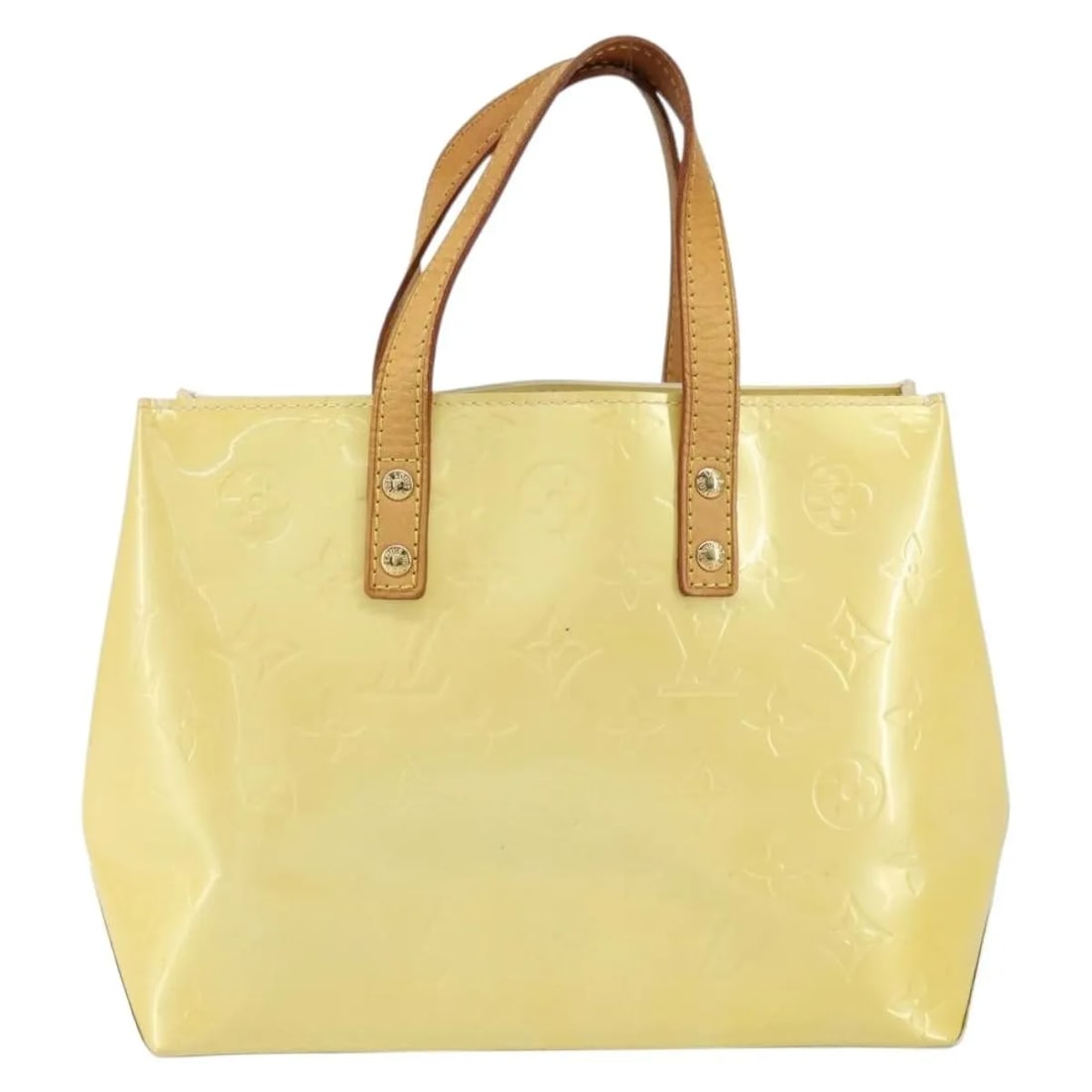 Louis Vuitton Reade yellow Monogram Vernis patent leather handbag: Louis Vuitton Reade yellow Monogram Vernis patent leather handbag This Louis Vuitton Reade Handbag for women features a yellow patent leather exterior with the signature Monogram Vernis finish. The ba