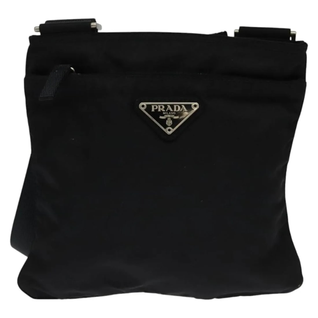 Prada Black Nylon Front Pocket Messenger Bag Unisex Italy (1 of 18)