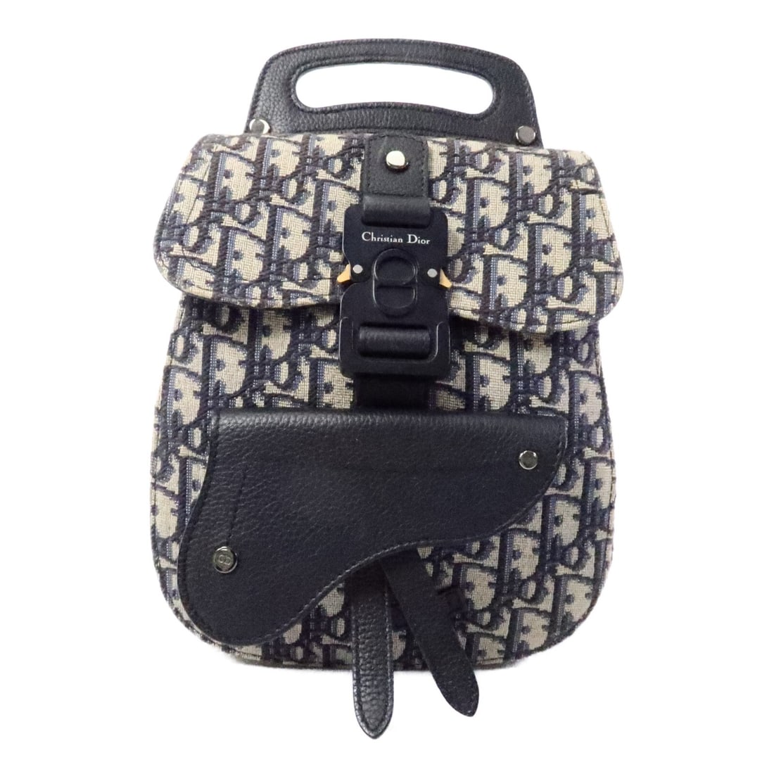 Dior Gallop 2 Way Shoulder Bag in Black Blue Beige Canvas (1 of 15)