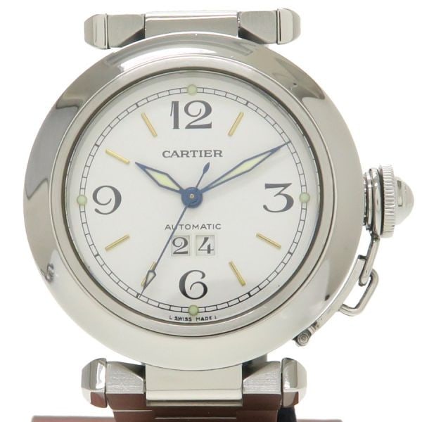 Cartier Pasha C 35mm Automatic Stainless Steel Big Date Watch: Cartier Pasha C 35mm Automatic Stainless Steel Big Date Watch This is a pre-owned Cartier Pasha C Big Date wristwatch featuring a 35mm stainless steel case and an automatic movement. The watch has a w