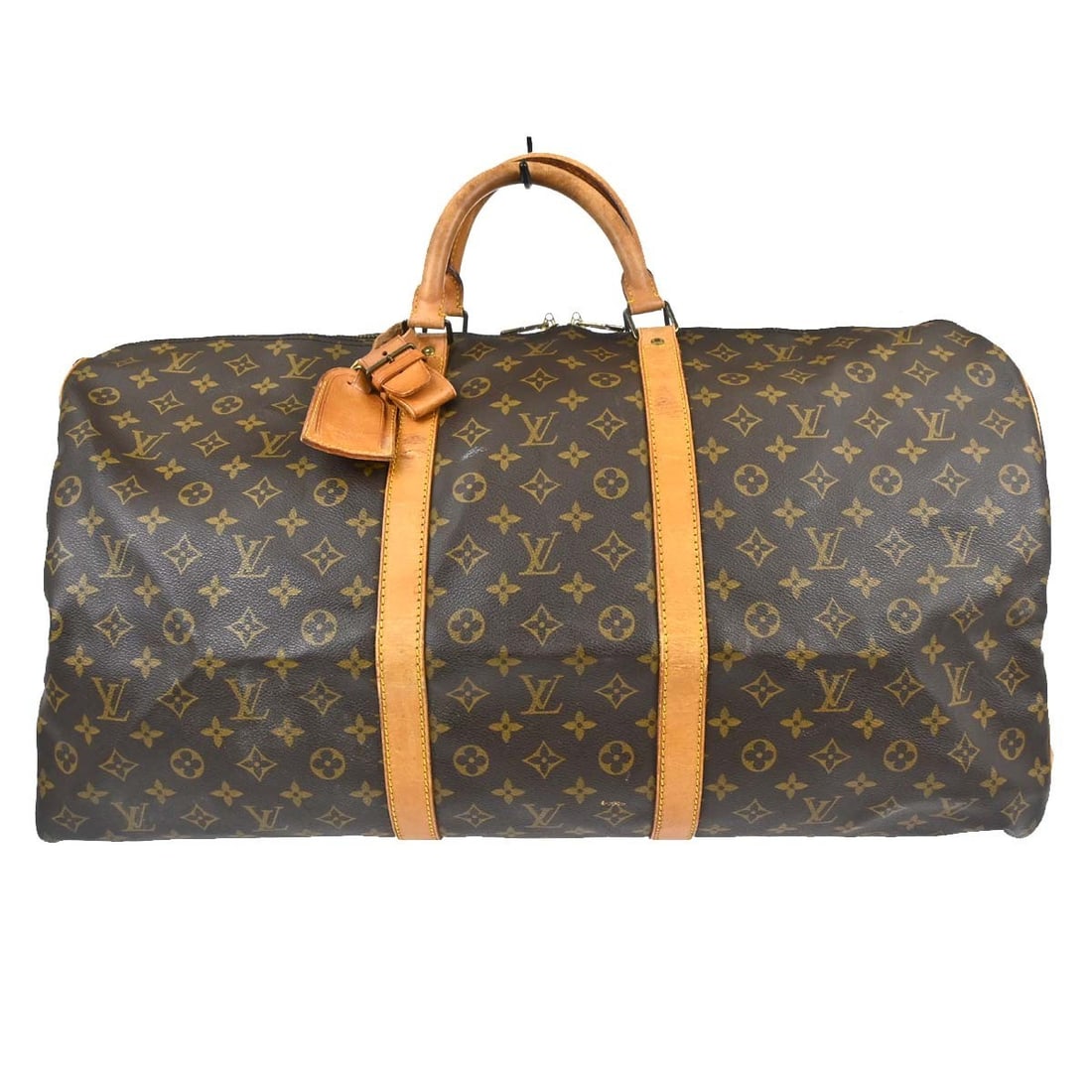 Louis Vuitton Keepall Bandouliere 60 Monogram Travel Duffle M41412: Louis Vuitton Keepall Bandouliere 60 Monogram Travel Duffle M41412 Vintage Louis Vuitton Keepall Bandouliere 60 duffle bag in brown Monogram canvas and leather. This extra large travel bag features a 