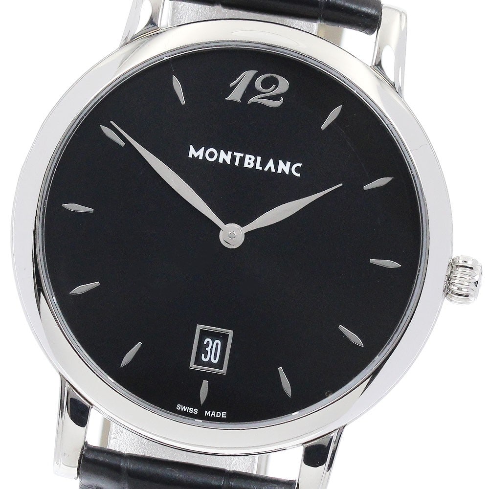 Montblanc Star Classic Quartz Date Men's Wristwatch 7239: Montblanc Star Classic Quartz Date Men's Wristwatch 7239 This Montblanc Star Classic Date Quartz men's wristwatch features a stainless steel case with a black dial and a date function. It is equipped 