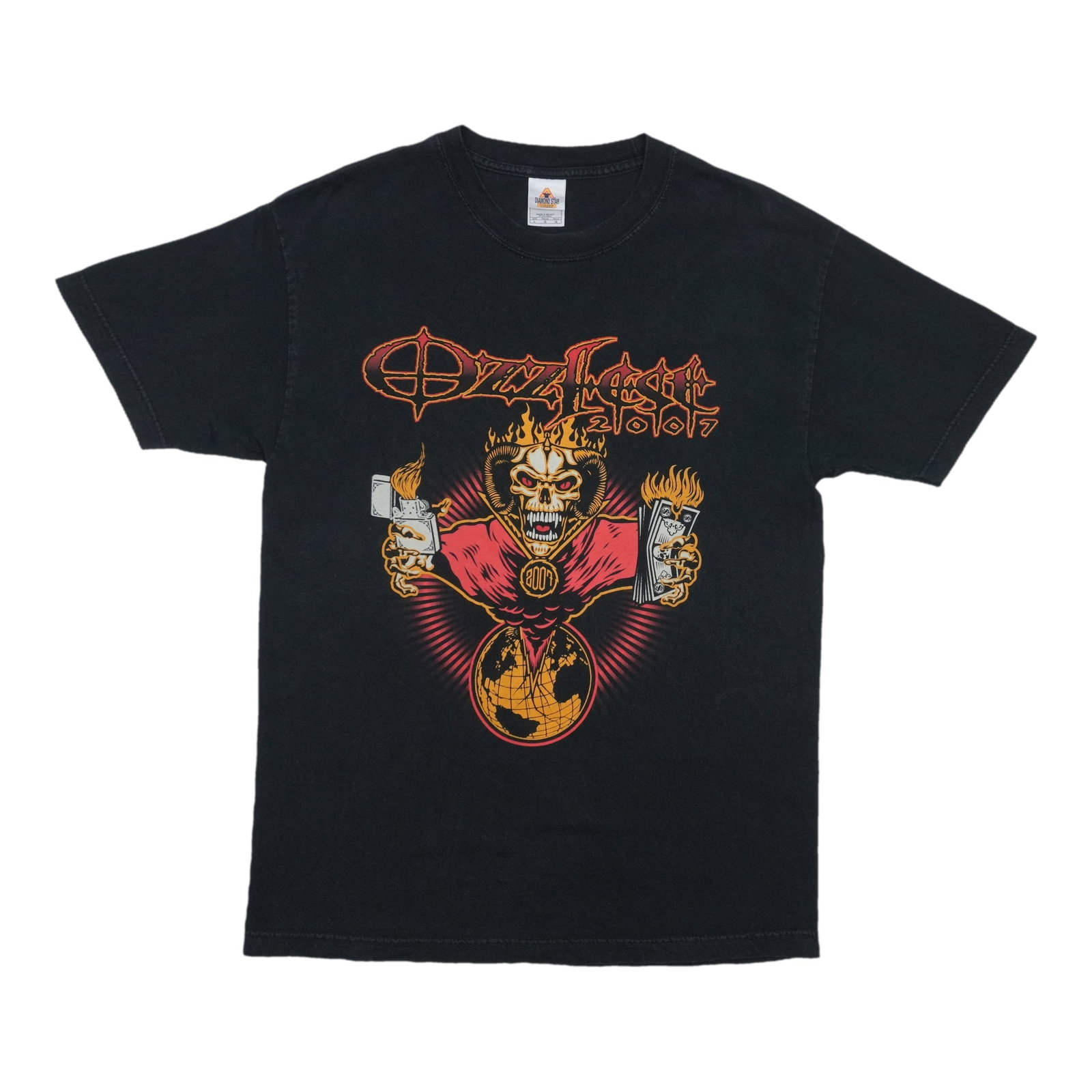 Vintage 2007 Ozzfest black cotton tee Large: Vintage 2007 Ozzfest black cotton tee Large This is an original vintage 2007 Ozzfest Tour Shirt, not a modern reproduction. Made from 100% cotton, the shirt features a classic black color and is sized