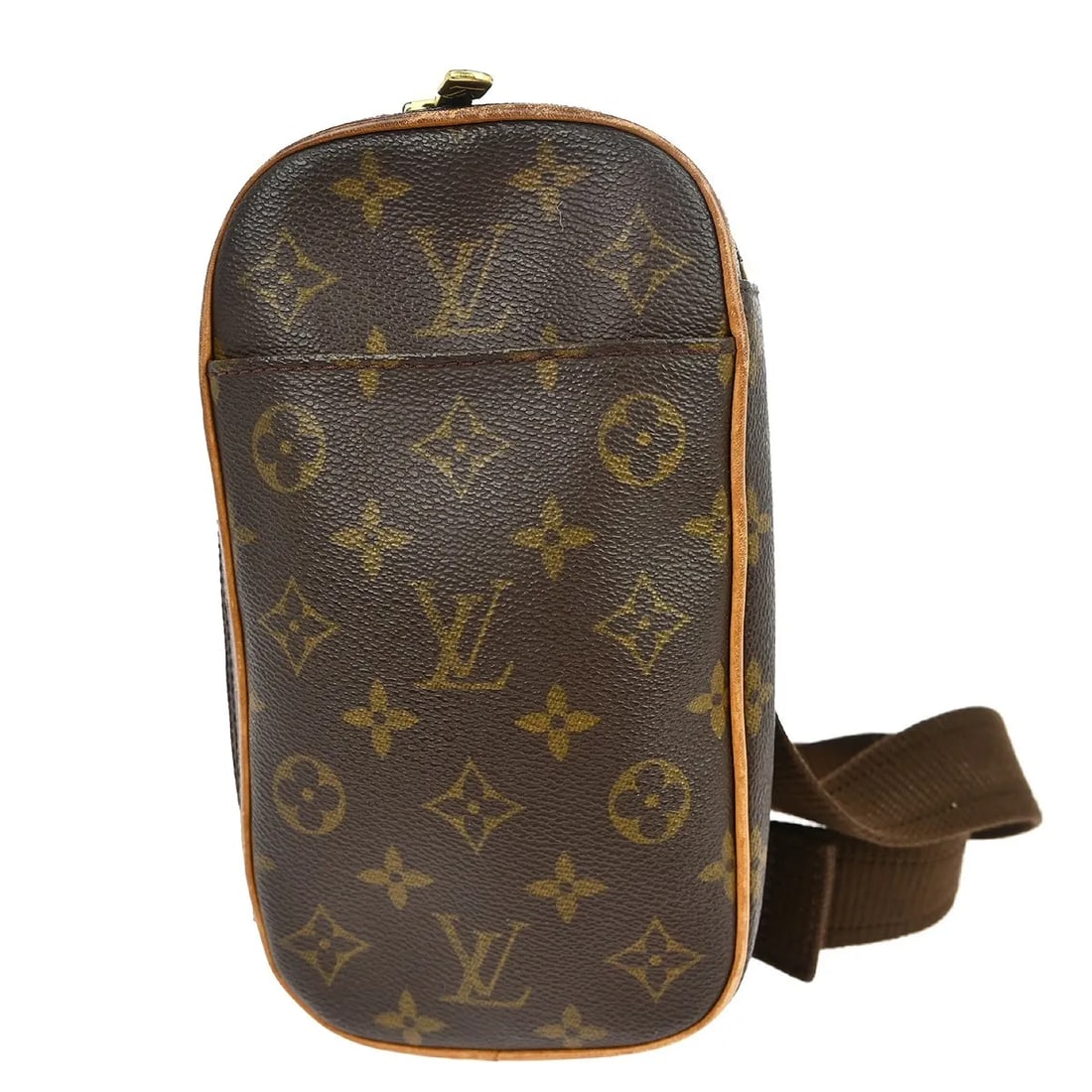 Louis Vuitton Pochette Gange Monogram Brown Canvas Bag: Louis Vuitton Pochette Gange Monogram Brown Canvas Bag Louis Vuitton Pochette Gange in brown canvas with a unisex design. Made in Spain, this piece is presented in good condition with light scuffs, li