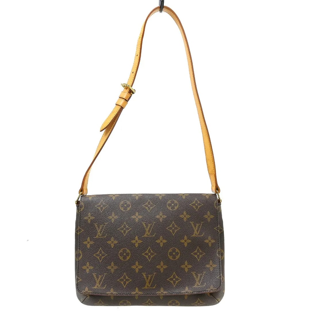 Louis Vuitton Musette Tango Brown Canvas Shoulder Bag: Louis Vuitton Musette Tango Brown Canvas Shoulder Bag Louis Vuitton Musette Tango in brown monogram canvas. This unisex shoulder bag is in good condition with visible wear, including scuffs, scratches