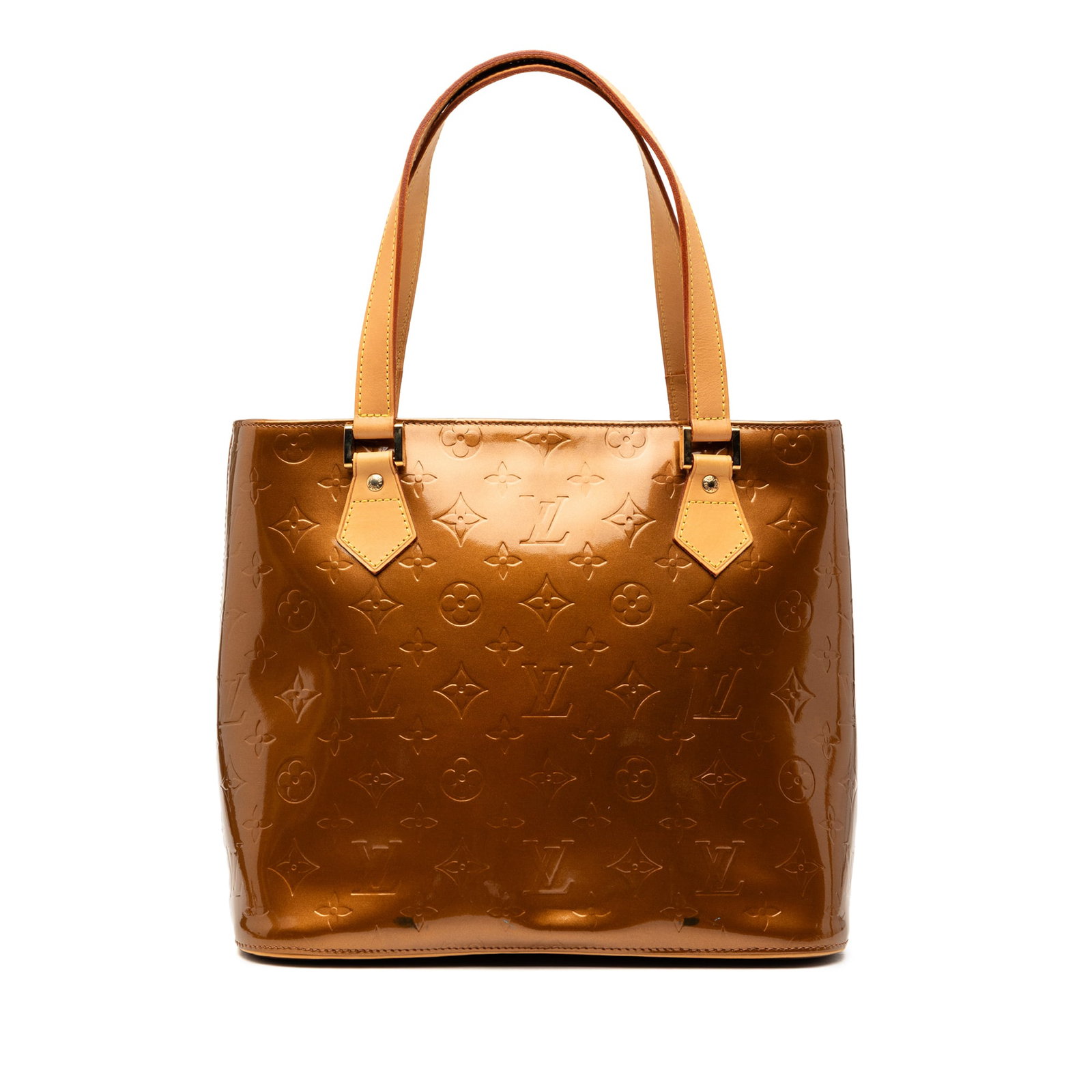 Louis Vuitton Houston Monogram Vernis Leather Tote Bag: Louis Vuitton Houston Monogram Vernis Leather Tote Bag Louis Vuitton Monogram Vernis Houston bag crafted in vernis leather with flat vachetta leather straps, a top zip closure, and interior zip and sl