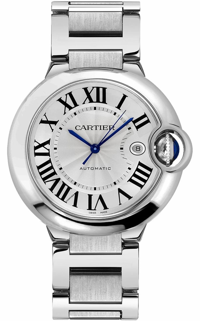 Cartier W69012Z4 Ballon Bleu mens watch silver dial bracelet card: Cartier W69012Z4 Ballon Bleu mens watch silver dial bracelet card Cartier Ballon Bleu wristwatch with a silver dial and bracelet. Includes card dated 2017. Specifications Gender: Mens Category: OG Ref