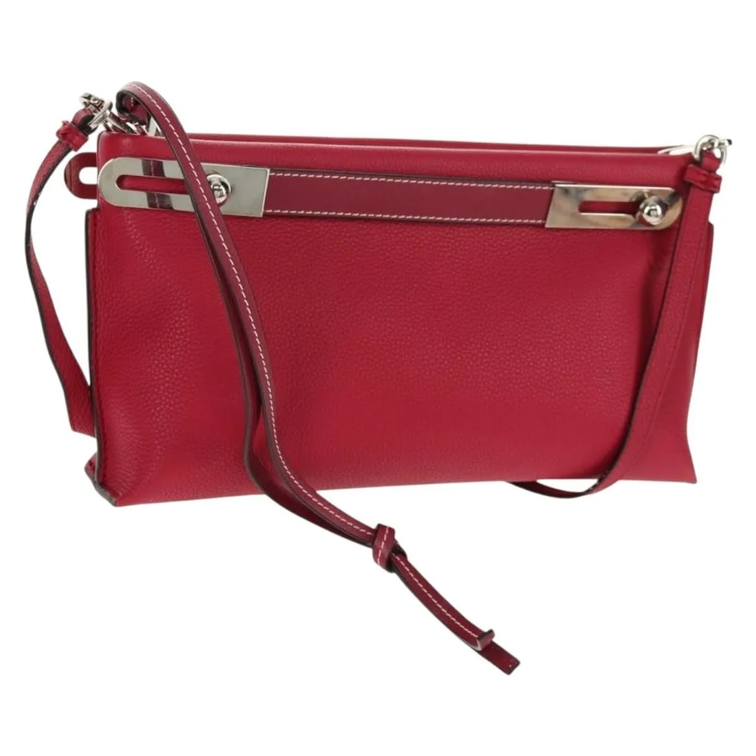 Loewe Missy Red Leather Shoulder Bag 27cm: Loewe Missy Red Leather Shoulder Bag 27cm The Loewe Missy is a red leather handbag with a streamlined silhouette and a compact profile. This pre-owned piece is in good condition, showing light corner 