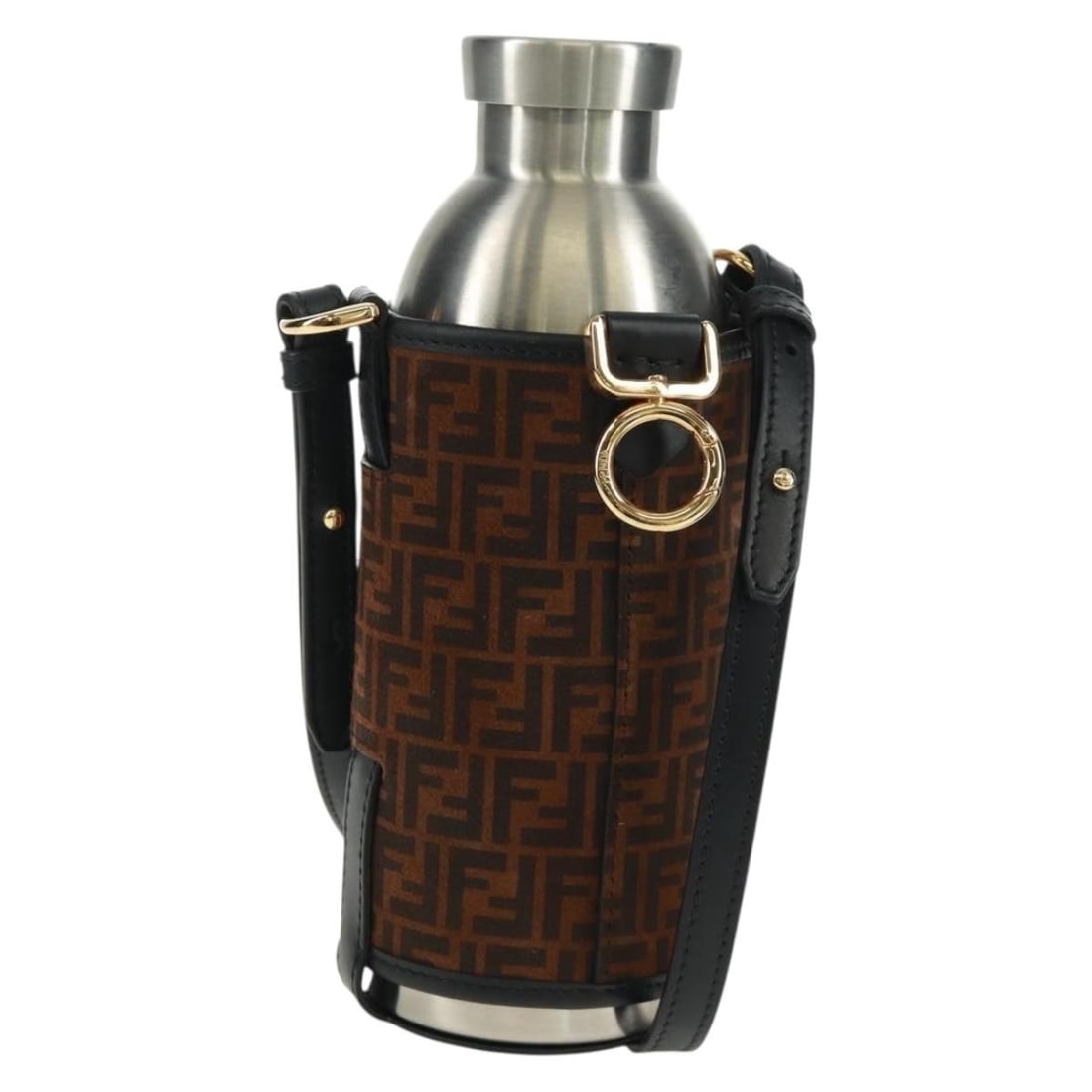 Fendi Zucchino Canvas Bottle Holder Shoulder Bag Brown Gold (1 of 18)