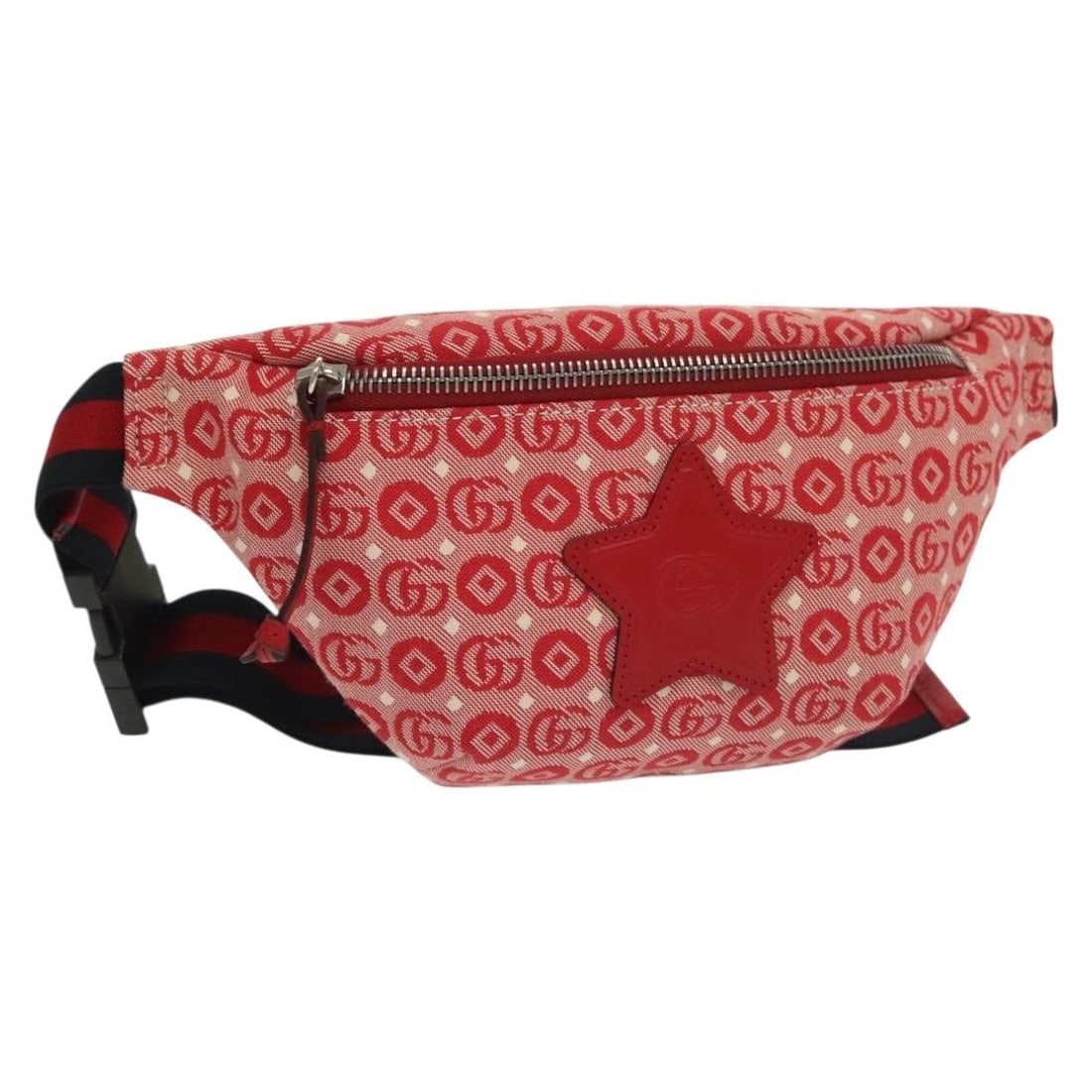 GUCCI Children's Sherry Line Body Bag Red Silver Canvas 502095 Auth (1 of 18)
