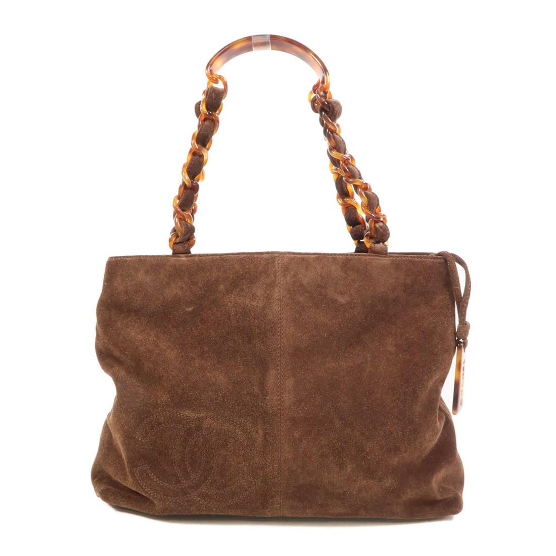 CHANEL Brown Suede CC Handbag (1 of 17)