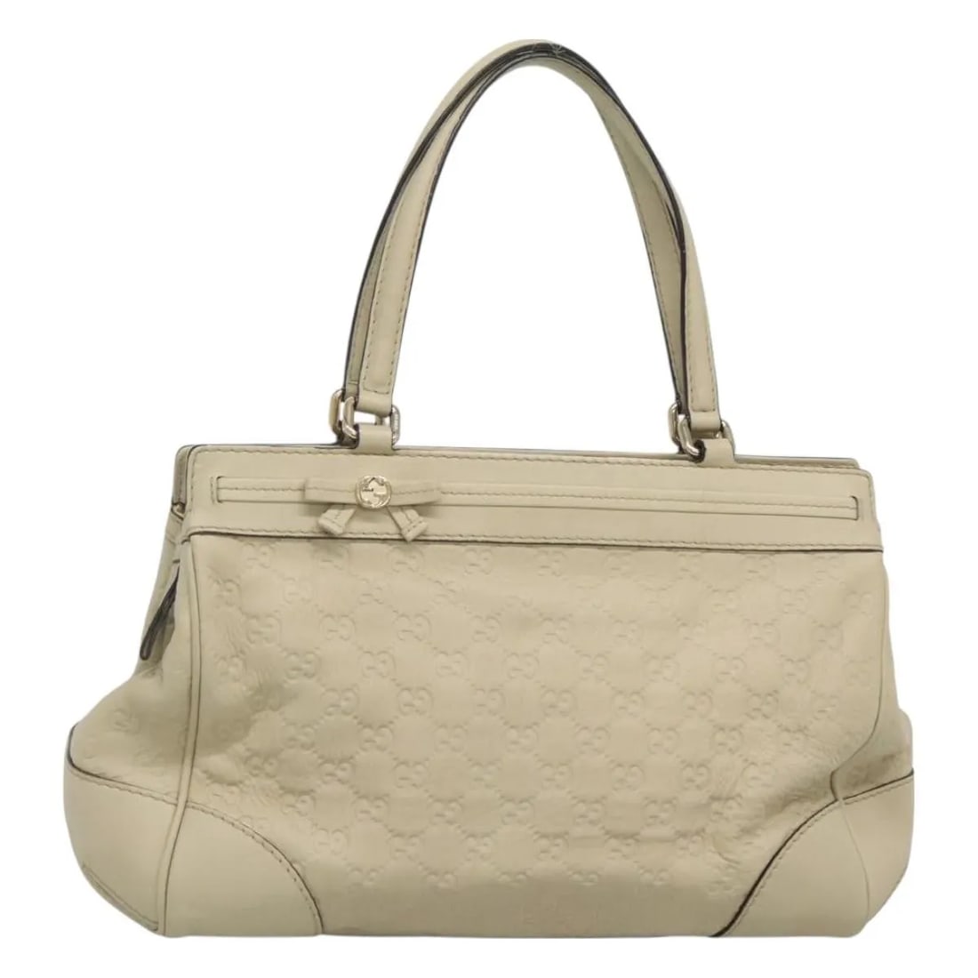 Gucci Mayfair Satchel Beige Leather Handbag: Gucci Mayfair Satchel Beige Leather Handbag Gucci Mayfair Satchel in beige leather. This handbag is made in Italy and presents in good overall condition. Noted wear includes the exterior being out of 