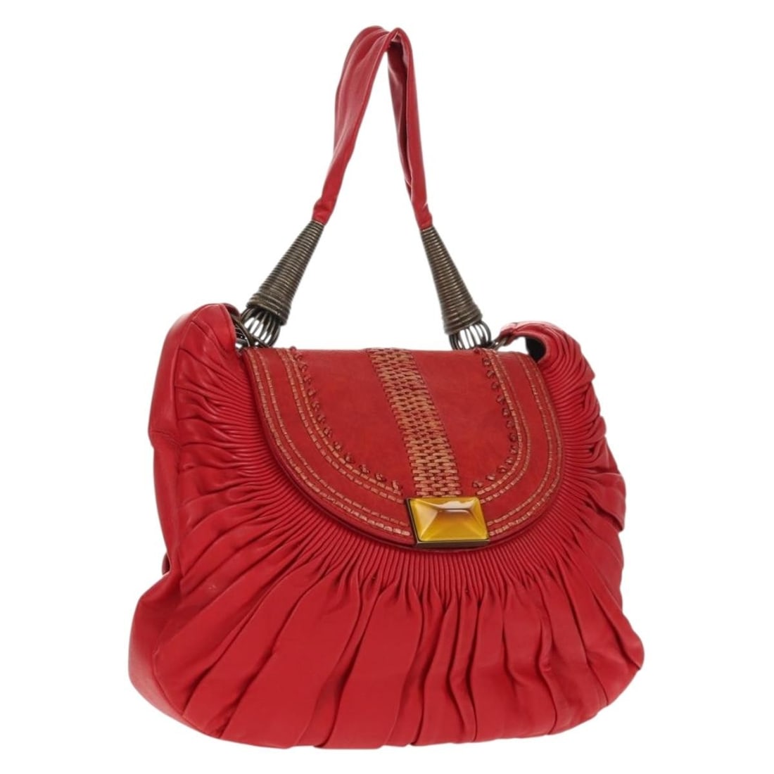 Red Leather Christian Dior Shoulder Bag with Dust Bag (1 of 18)