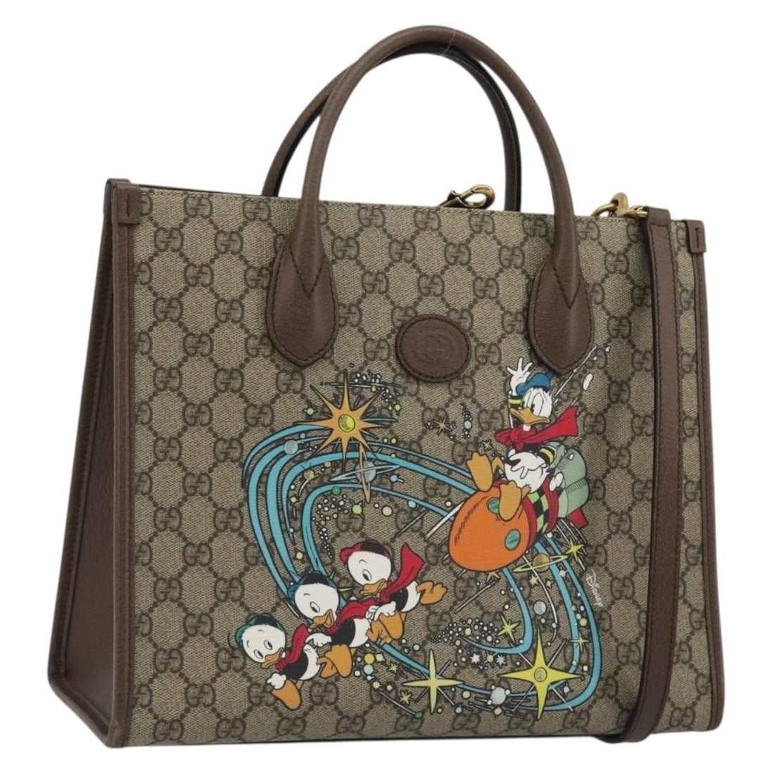 GUCCI 648134 Donald Duck 2way Hand Bag GG Supreme PVC Leather (1 of 18)