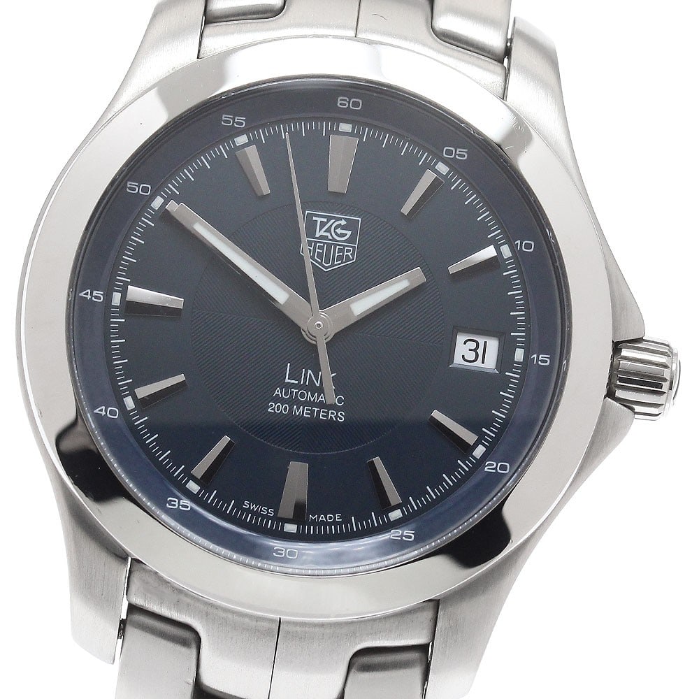 TAG Heuer Link Date Automatic Stainless Steel Men's Wristwatch: TAG Heuer Link Date Automatic Stainless Steel Men's Wristwatch This TAG Heuer Link Date men's wristwatch, model WJF2112.BA0570, features a stainless steel case and bracelet with a navy dial. The autom