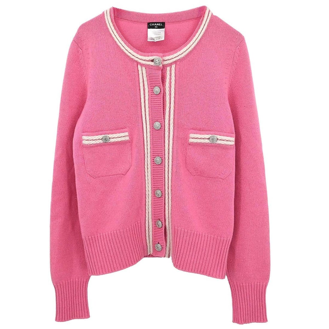 CHANEL P43007K04355 Pink Cashmere Knit Cardigan EU 38 (1 of 15)