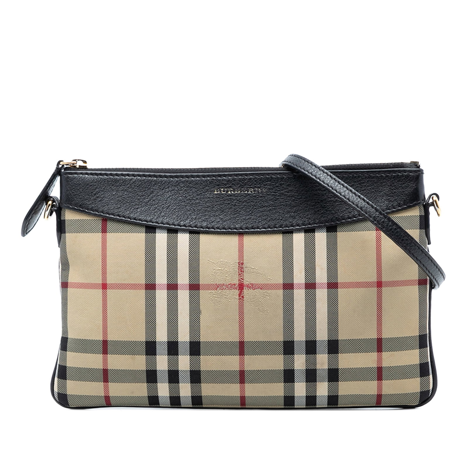 Burberry Peyton Haymarket Check Canvas Crossbody Bag: Burberry Peyton Haymarket Check Canvas Crossbody Bag This Burberry Haymarket Check Canvas Peyton Crossbody features a classic canvas body with leather trim, a detachable flat leather strap, a secure t