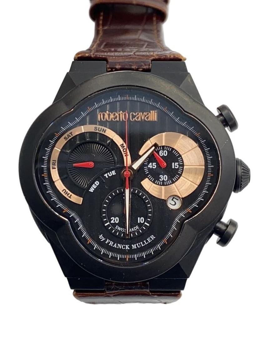 Roberto Cavalli Franck Muller leather multicolor men's wristwatch IG028 (1 of 5)