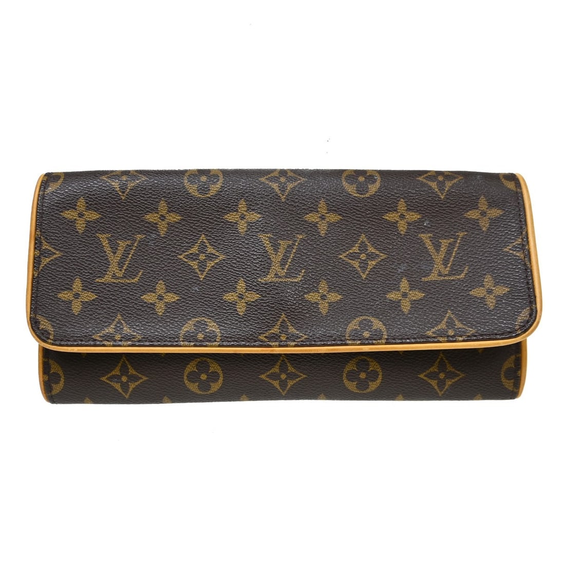 Louis Vuitton Pochette Twin GM Monogram Crossbody Handbag M51852: Louis Vuitton Pochette Twin GM Monogram Crossbody Handbag M51852 Vintage Louis Vuitton Pochette Twin GM crossbody shoulder bag in brown Monogram canvas with leather trim and a magnetic snap closure. T