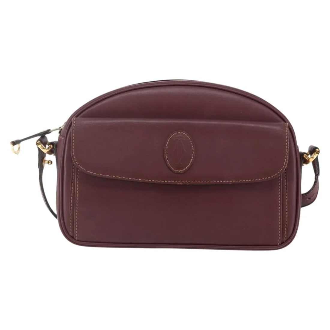 Cartier Must de Cartier burgundy leather shoulder bag (1 of 18)