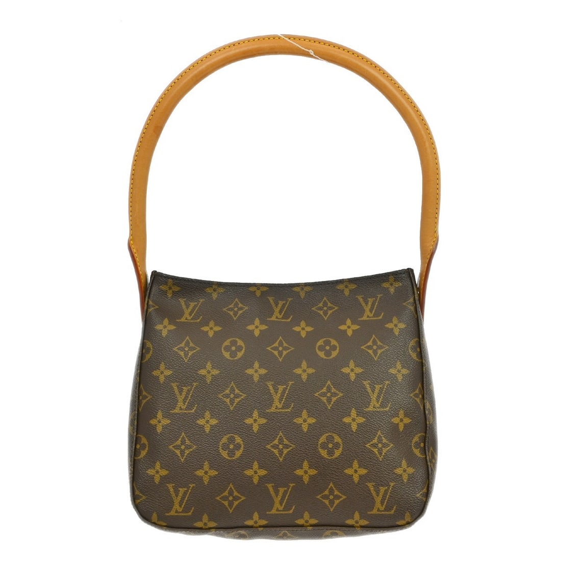 Louis Vuitton Looping MM Monogram Canvas Shoulder Bag M51146: Louis Vuitton Looping MM Monogram Canvas Shoulder Bag M51146 Vintage Louis Vuitton Looping MM shoulder handbag in brown Monogram canvas with leather trim and a beige Alcantara lining. This medium zip-