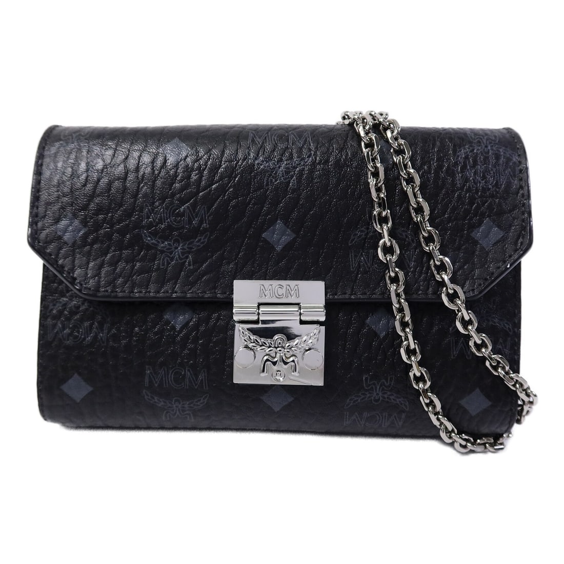 MCM Millie Visetos black shoulder bag coated canvas (1 of 17)