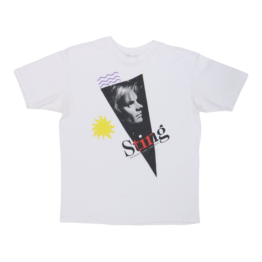 Vintage 1987 Sting Nothing Like The Sun White Cotton T-Shirt Extra Large (1 of 4)
