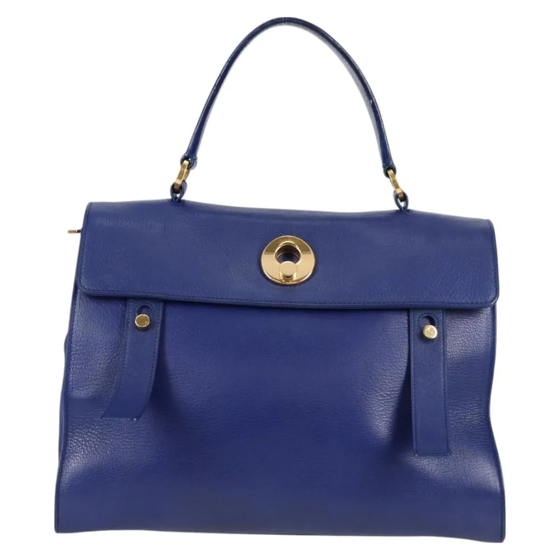 Saint Laurent Muse Two Leather and Canvas Shoulder Bag Blue 32cm (1 of 18)