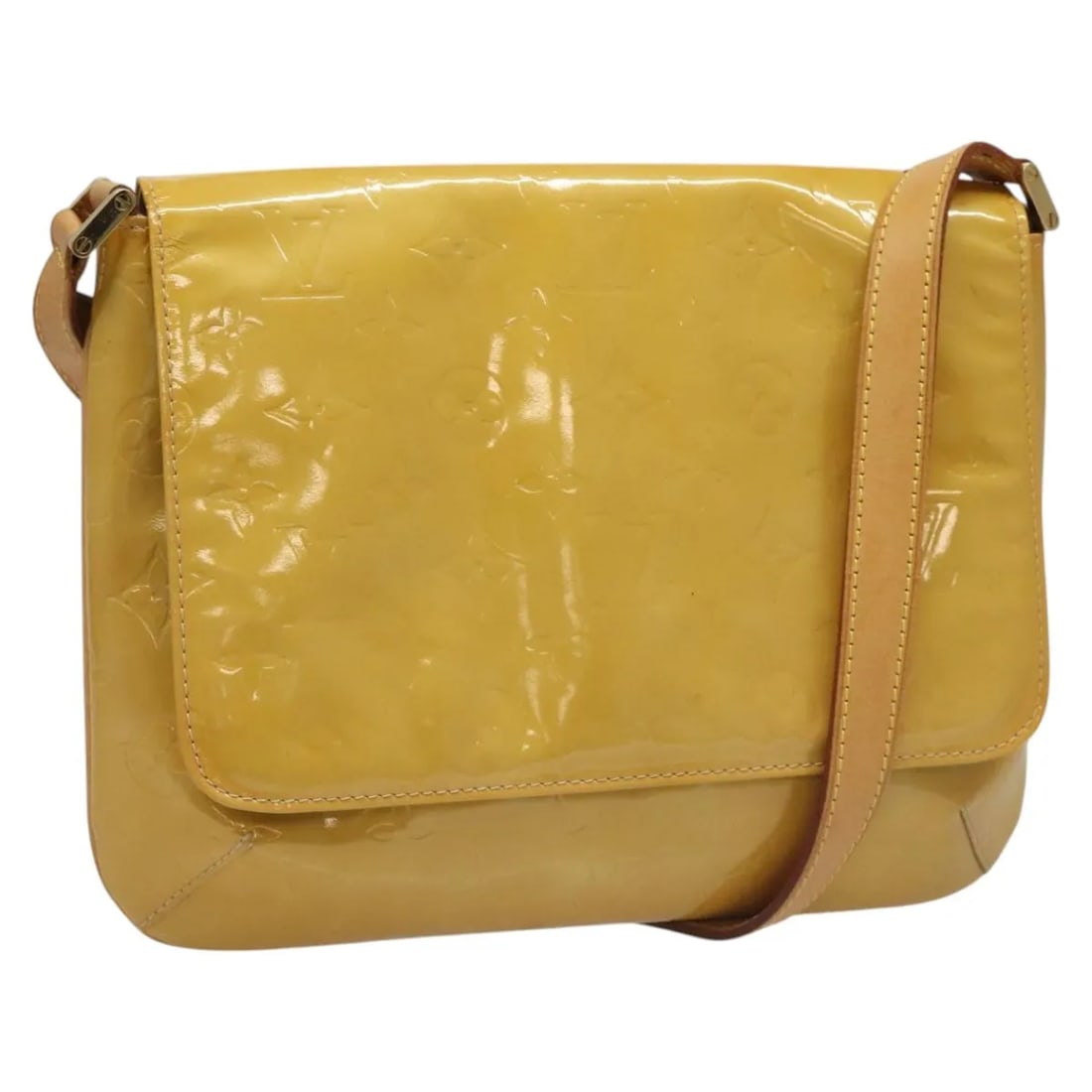 Louis Vuitton Monogram Vernis Thompson Street Beige Patent Leather Handbag: Louis Vuitton Monogram Vernis Thompson Street Beige Patent Leather Handbag This Louis Vuitton Thompson Street Handbag features the iconic Monogram Vernis in beige patent leather. Designed for women, i
