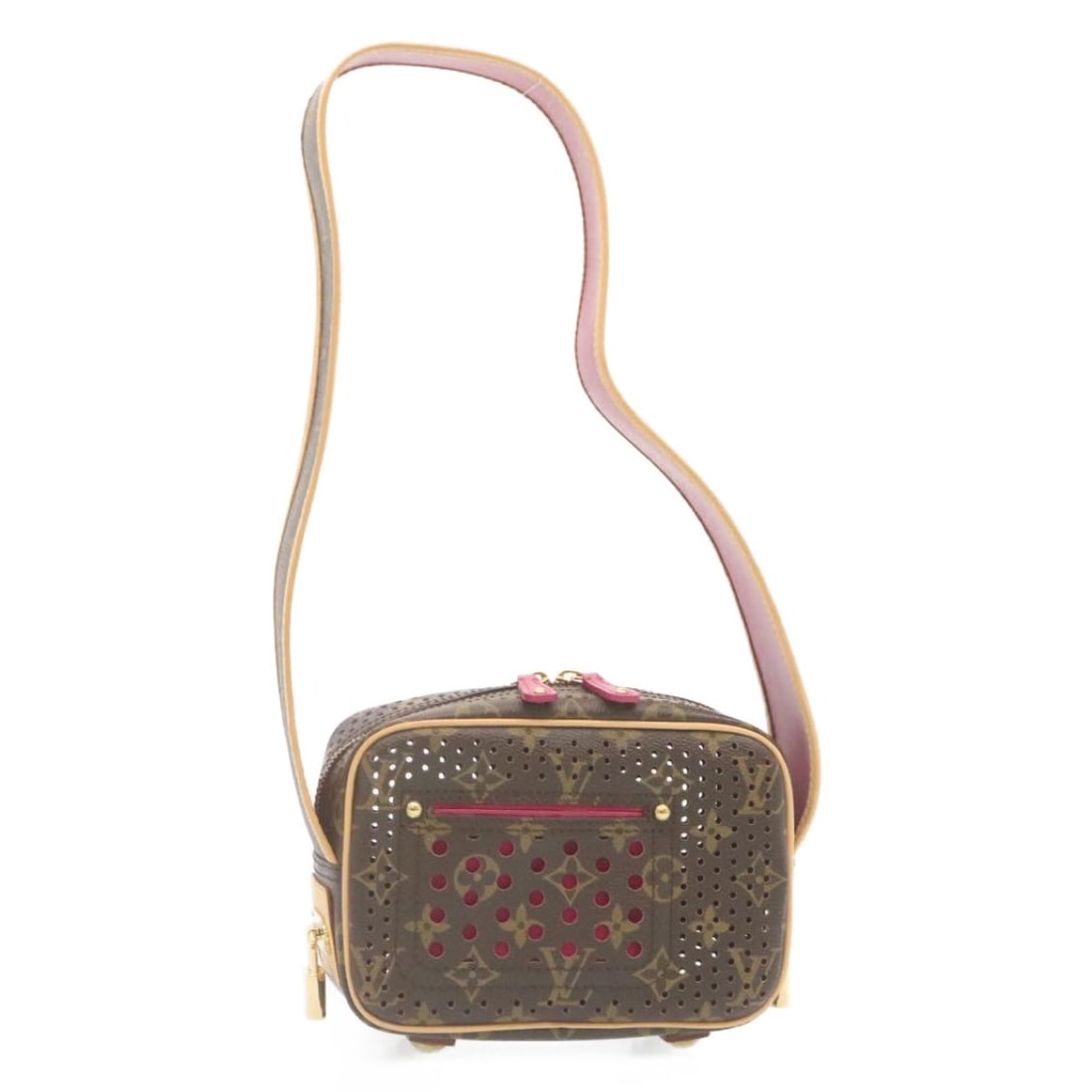 Louis Vuitton M95175 Mini Trocadero Monogram Perfo Shoulder Bag: Louis Vuitton M95175 Mini Trocadero Monogram Perfo Shoulder Bag Louis Vuitton Monogram Perfo Mini Trocadero shoulder bag in fuchsia monogram canvas. Made in France, this women's shoulder bag includes 