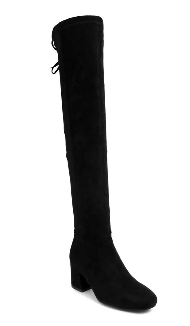 SUGAR Ollie Black Over The Knee Faux Suede Boots 10M (1 of 5)