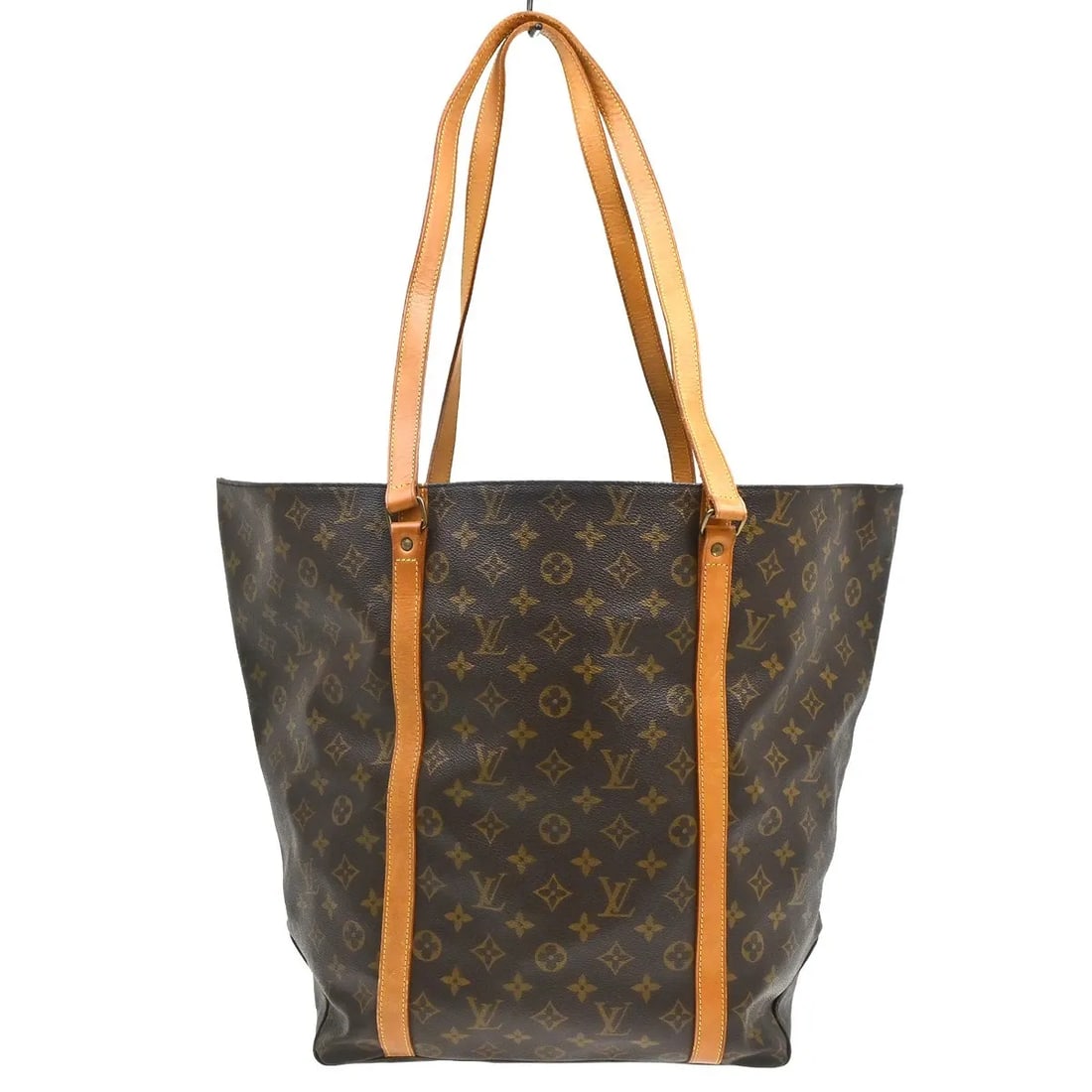 Louis Vuitton Monogram Canvas Shopping Sac Tote: Louis Vuitton Monogram Canvas Shopping Sac Tote This Louis Vuitton Shopping Sac handbag features the iconic Monogram canvas in brown, designed for women. The bag is crafted from durable canvas materia
