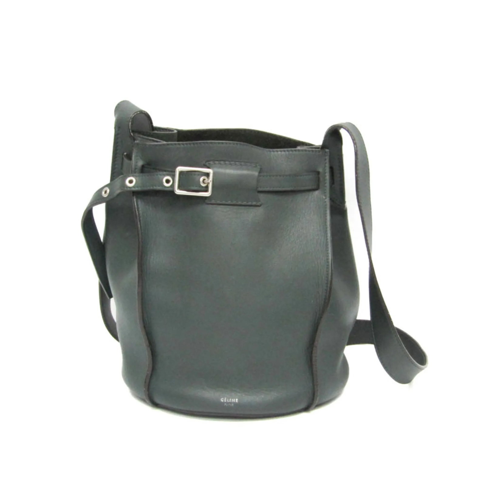 Celine Long Strap Big Bag Bucket leather handbag khaki: Celine Long Strap Big Bag Bucket leather handbag khaki Celine Long Strap Big Bag Bucket in khaki leather. This women's bag is made in Italy and shows honest vintage wear, including light scratches and