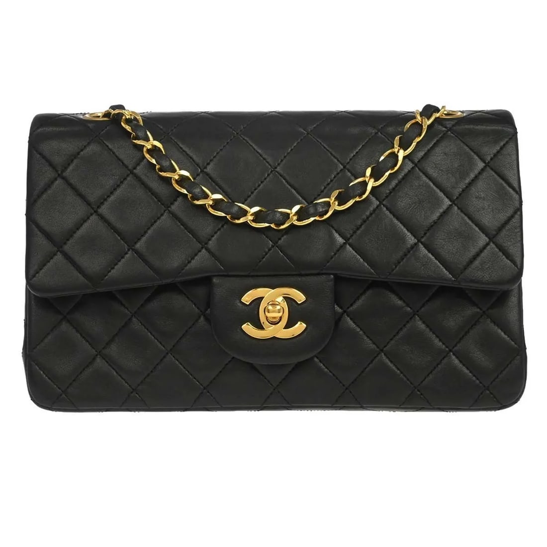 Chanel Timeless Double Flap Black Leather Shoulder Bag (1 of 15)