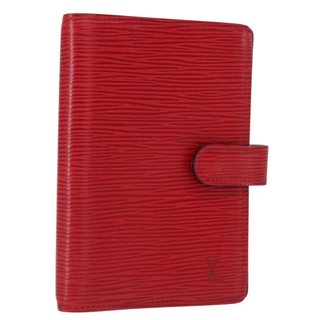 Red Louis Vuitton Epi Leather Unisex Agenda Cover 10x14.5cm: Red Louis Vuitton Epi Leather Unisex Agenda Cover 10x14.5cm This un-used Louis Vuitton Agenda Cover crafted from red Epi leather offers a compact and stylish organization solution. Designed as a unise