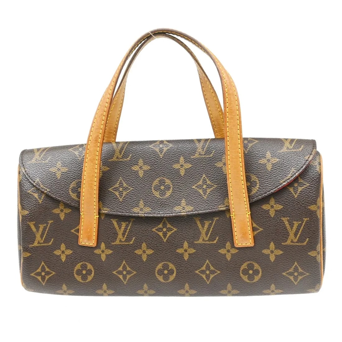 Louis Vuitton Sonatine Monogram Canvas Handbag: Louis Vuitton Sonatine Monogram Canvas Handbag This Louis Vuitton Sonatine handbag features the iconic monogram canvas in a classic brown color. Designed for women, it offers a compact and elegant sil