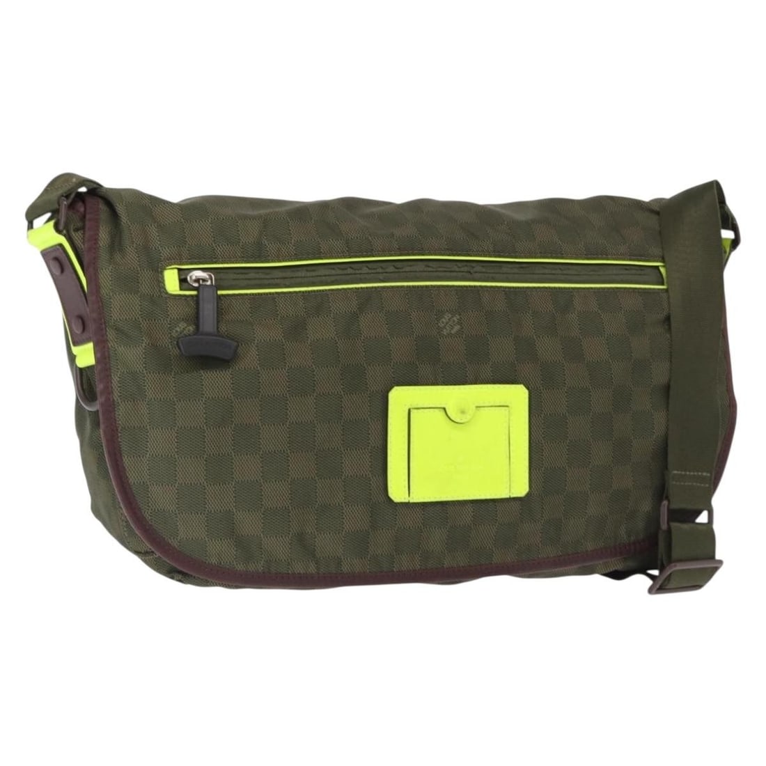 Louis Vuitton N41239 Damier Challenge Khaki Nylon Shoulder Bag: Louis Vuitton N41239 Damier Challenge Khaki Nylon Shoulder Bag Louis Vuitton Damier Challenge messenger bag in khaki nylon with an adjustable shoulder strap. This Italy-made shoulder bag shows reasona
