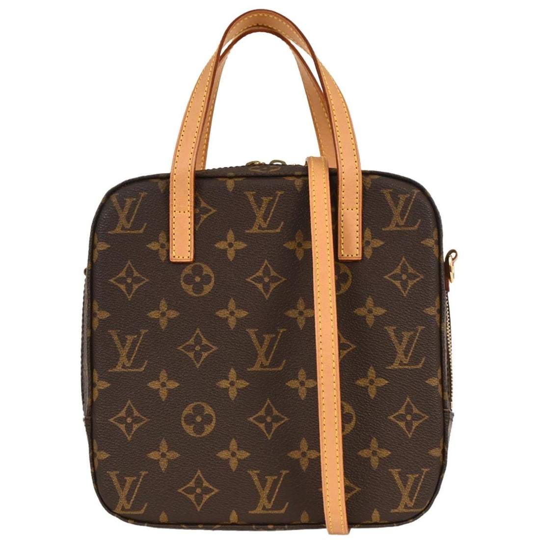 Louis Vuitton Spontini Monogram Canvas 2way Top Handle Bag M47500: Louis Vuitton Spontini Monogram Canvas 2way Top Handle Bag M47500 Louis Vuitton Spontini 2-way handbag in brown Monogram canvas with leather trim and a zip closure. Designed with a top handle and an i