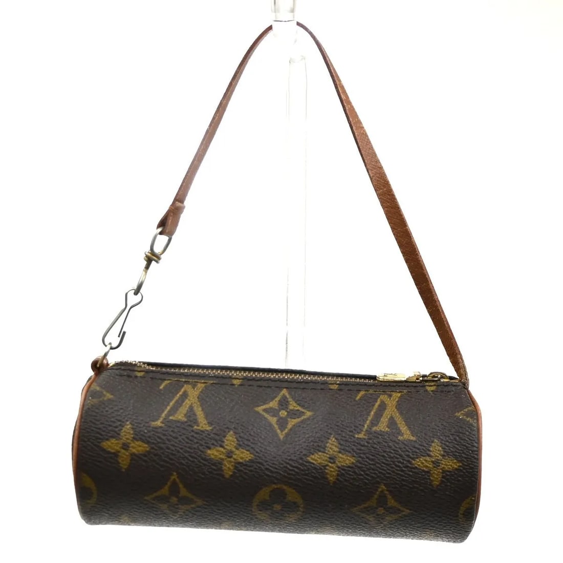 Louis Vuitton Papillon Pochette Brown Monogram Canvas Bag: Louis Vuitton Papillon Pochette Brown Monogram Canvas Bag Louis Vuitton Papillon Pochette in brown monogram canvas. This women's pouch is made in France and presents in fair overall condition, with mi