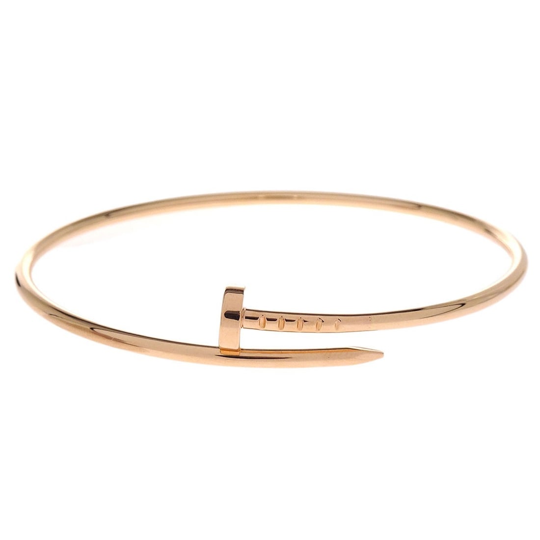 Cartier Juste Un Clou Small Au750 Gold Bangle Bracelet #19: Cartier Juste Un Clou Small Au750 Gold Bangle Bracelet #19 Cartier Juste Un Clou small bracelet in Au750 gold with a bangle-style design and no main stone. This bracelet is identified by reference JBX