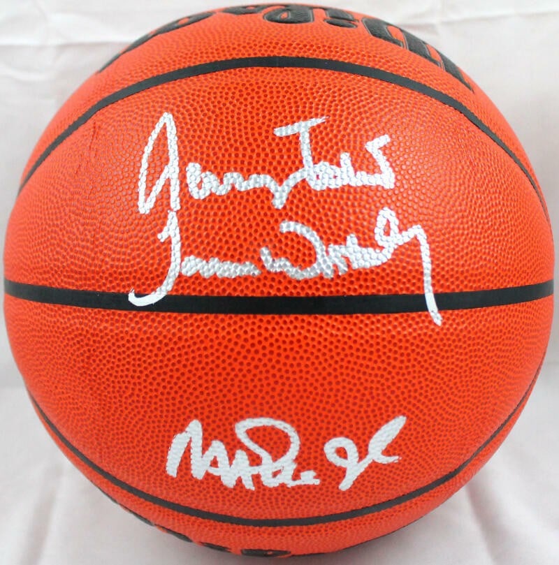 Beckett Holo NBA Wilson Basketball Signed by Johnson Worthy West: Beckett Holo NBA Wilson Basketball Signed by Johnson Worthy West This official NBA Wilson basketball features the signatures of Magic Johnson, James Worthy, and Jerry West. The autographs are authenti
