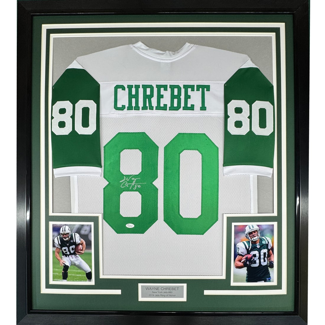 Wayne Chrebet Signed Jersey Framed New York Jets JSA COA 35x39 (1 of 2)
