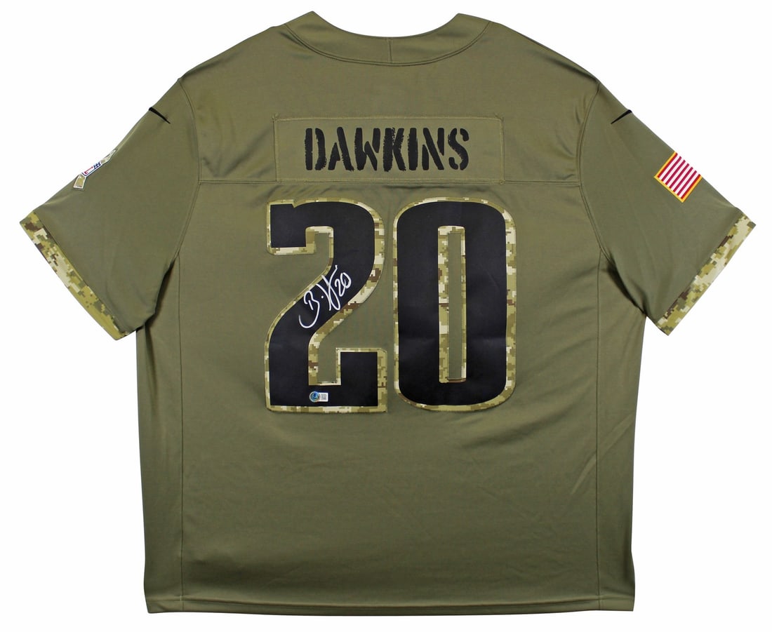 2024 Salute to Service Nike Jersey Signed by Brian Dawkins BAS Witnessed: 2024 Salute to Service Nike Jersey Signed by Brian Dawkins BAS Witnessed This 2024 Salute to Service Nike Limited Jersey has been personally signed by Brian Dawkins of the Philadelphia Eagles. The aut